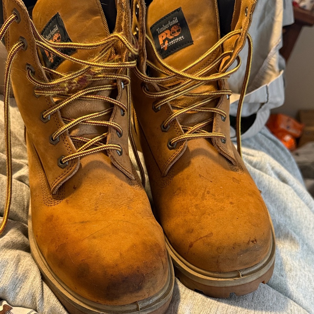 Men's Timberland Pro Soft ToeTan Work Boots - Picture 6 of 14